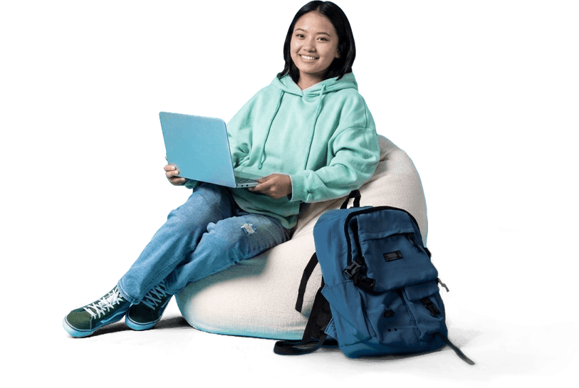 Simnyx student learning with a laptop